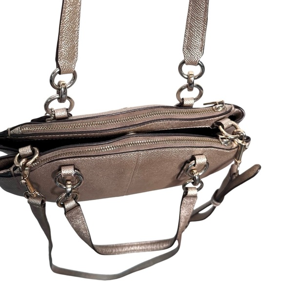 Coach Mini Christie Carryall Satchel in Crossgrain Gold Metallic Leather F23337 - Picture 12 of 16